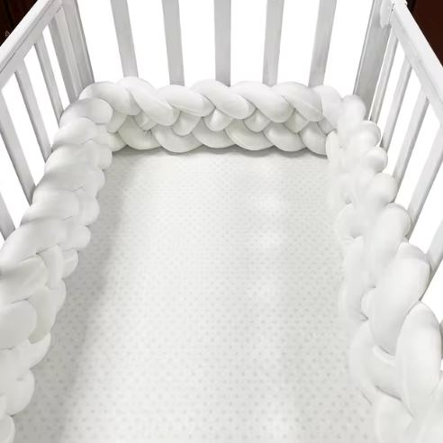 Tour de Lit Bebe - CozyKnot™ - Blanc - Doux comme bébé