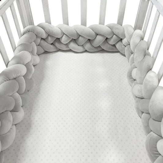 Tour de Lit Bebe - CozyKnot™ - Gris - Doux comme bébé